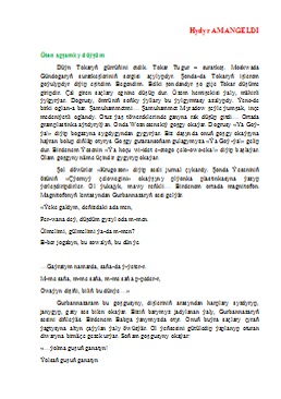Öten agşamky düýşüm